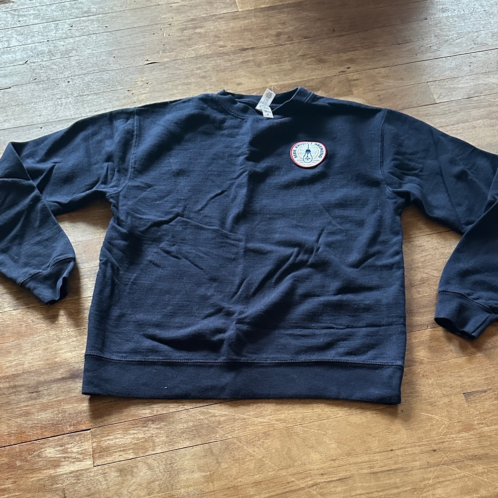 Side Project Brewing Navy Crewneck Sweater with Patch - M
